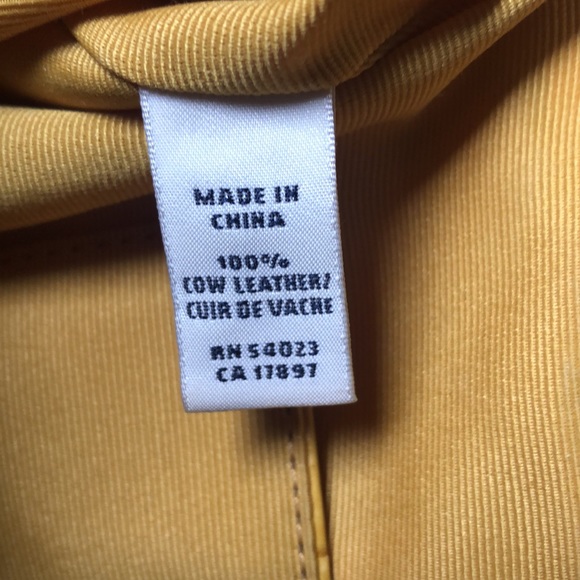 Banana Republic two-toned goldenrod color leather handbag - Picture 9 of 13